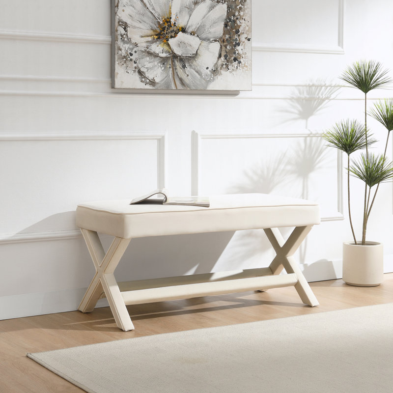 Tabouret avec pieds en X élégants, Beige