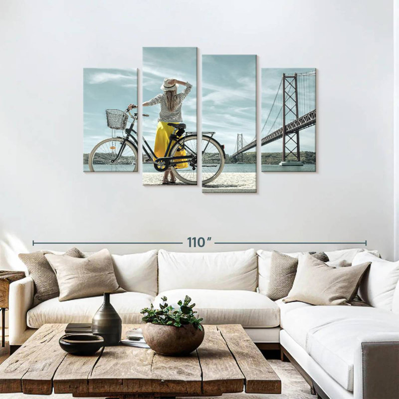 Senne Woman And Bicycle, 48"H x 75"W