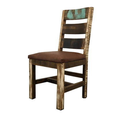 Diyana Solid Wood Ladder Back Side Chair in Dark Brown by Loon Peak