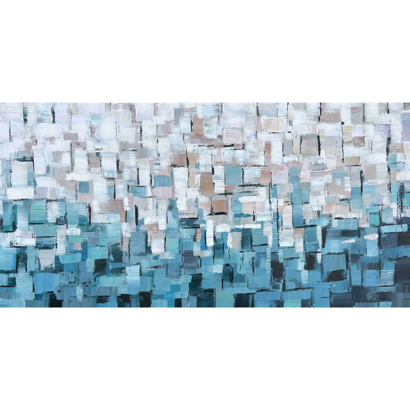 Art sur toile aqua, H 20 po x l 40 po x P 1,5 po