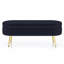 Banc de rangement repose-pieds ovale en flanelle avec pieds en métal-1383311606