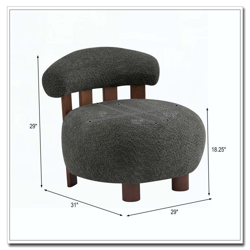 Fauteuil d'appoint en tissu Bouble, Gris foncé