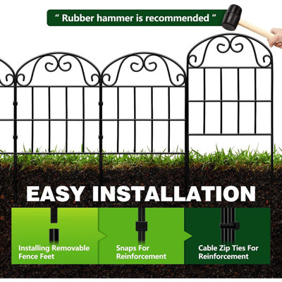 Garden Fence Animal Barrier, 10 Pack Tall D...