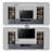 126'' Gray Entertainment Center for 55/65/75 Inch TV, Wood Modern Media Console Set Of 3 Includes Tv Stand With Storage And Two 3-tier Display Cabinet With 2 Drawers For Living Room And Bedroom-1435591510