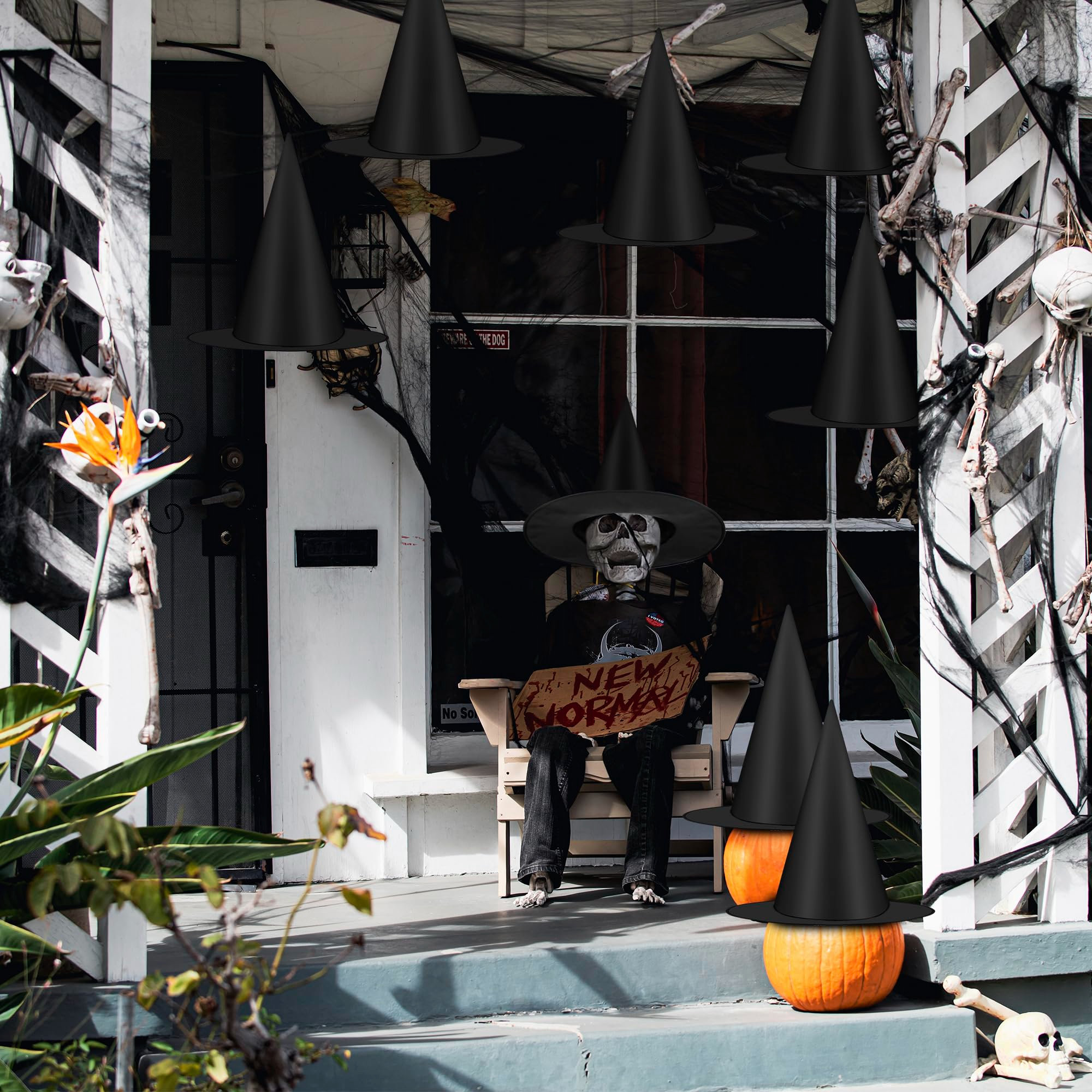 Déco Sorcière Halloween - 3 Pièces En Bois Et Tissu - Décoration D’intérieur Ou D’extérieur, Cheminée, Bureau