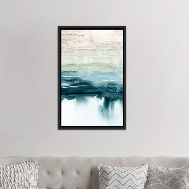 « organic cascade i » par grace-pop, impression, Toile avec cadre noir, H 40 po x l 26 po x P 1,5 po
