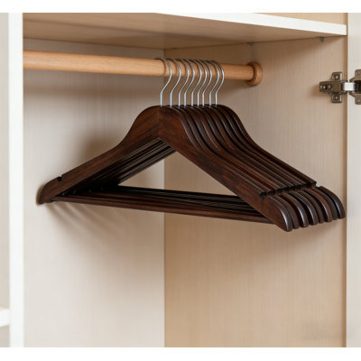 60-Pack Wooden Hangers, Sturdy And Durable, Suitable For Wardrobes, Jackets, Bridesmaid Dresses, Wedding Dresses