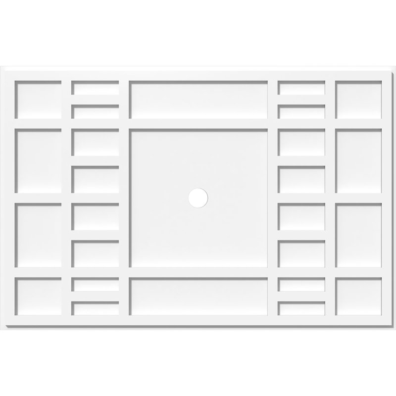 Médaillon de plafond contemporain en PVC de qualité architecturale Beaux, 40"W x 26 5/8"H, 2" ID, One Piece