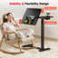 Overbed Bedside Table With Hidden Wheels, Adjustable Medical Tilt Top Hospital Bed Table Over The Bed, Rolling Desk Mobile Standing Desk-1069675727
