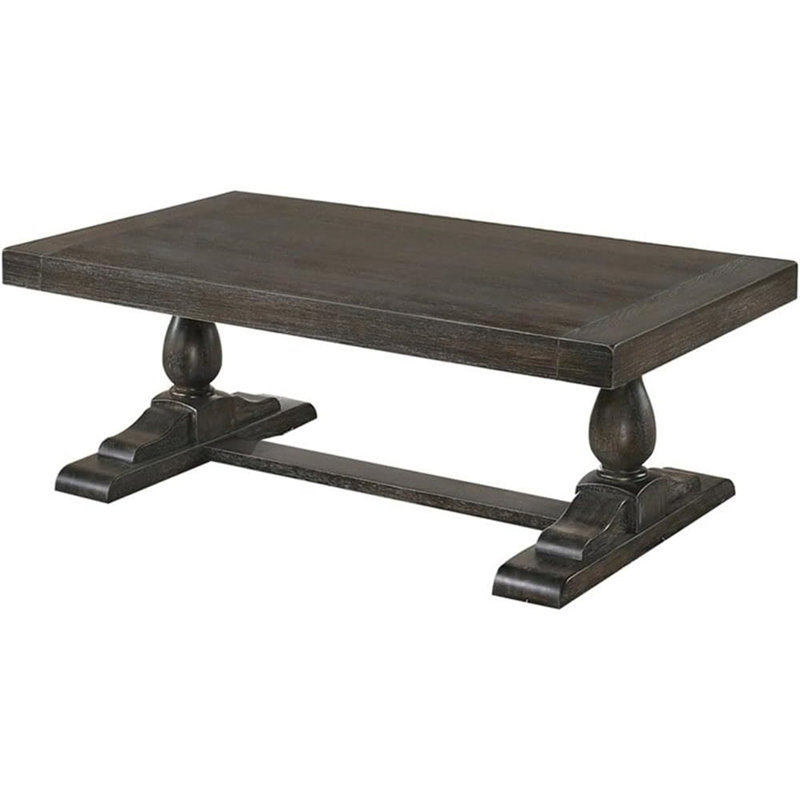 Table basse en bois massif 52 po, Gris