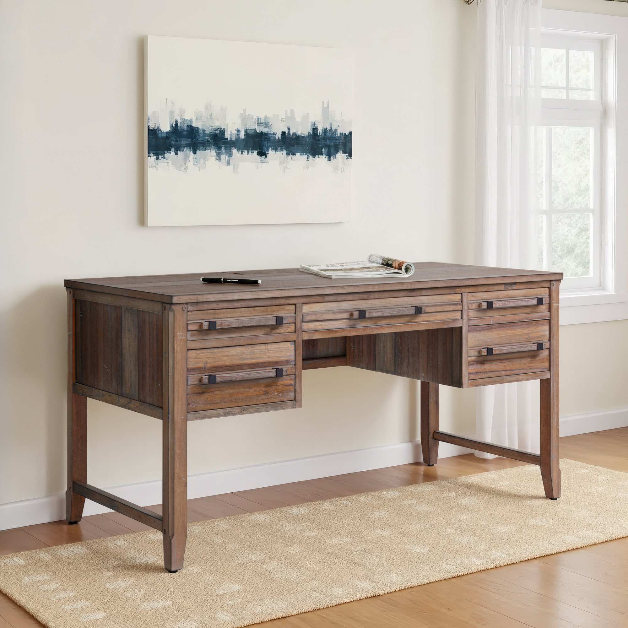 Sumi Writing Desk, Weathered Gray