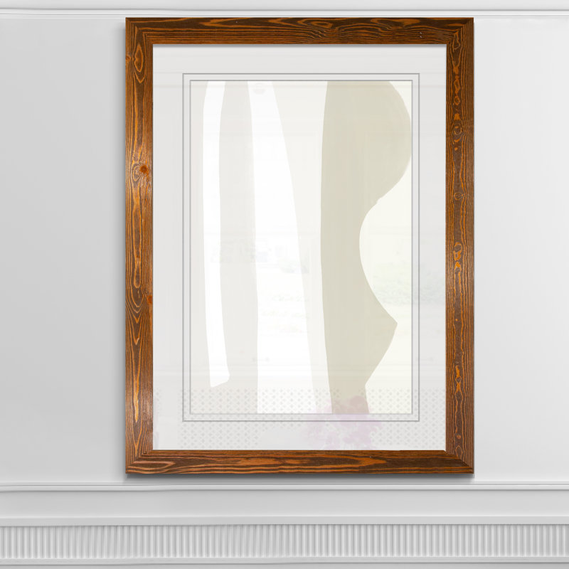 « fundamental i », reproduction d’art sur image, H 44 po x l 32 po x P 1,25 po, Papier avec cadre brun, Blanc