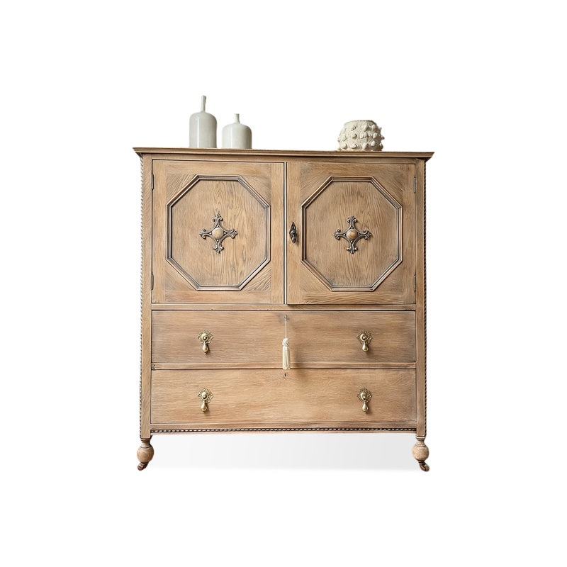 Retro Solid Wood Accent Cabinet
