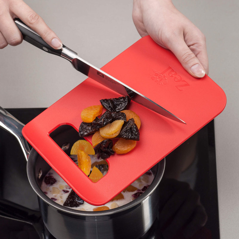 Slim Straight to Pan Chopping Board, Large, Red, 14.5cm L x 21.5cm W