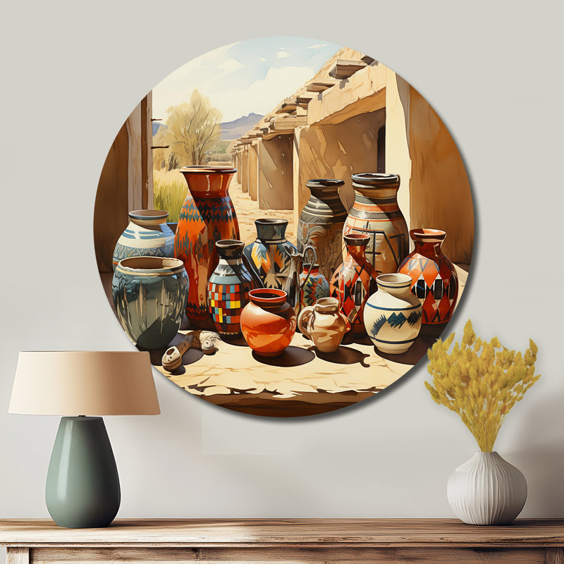 Art amérindien Pueblo II, H 36 po x l 36 po