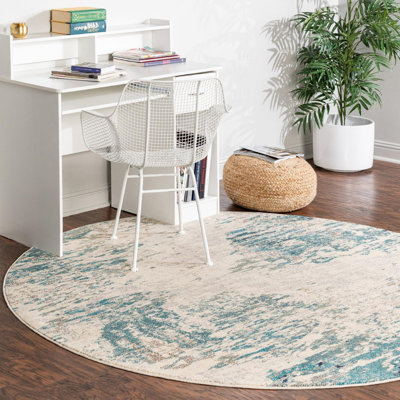 Tapis abstrait beige / bleu