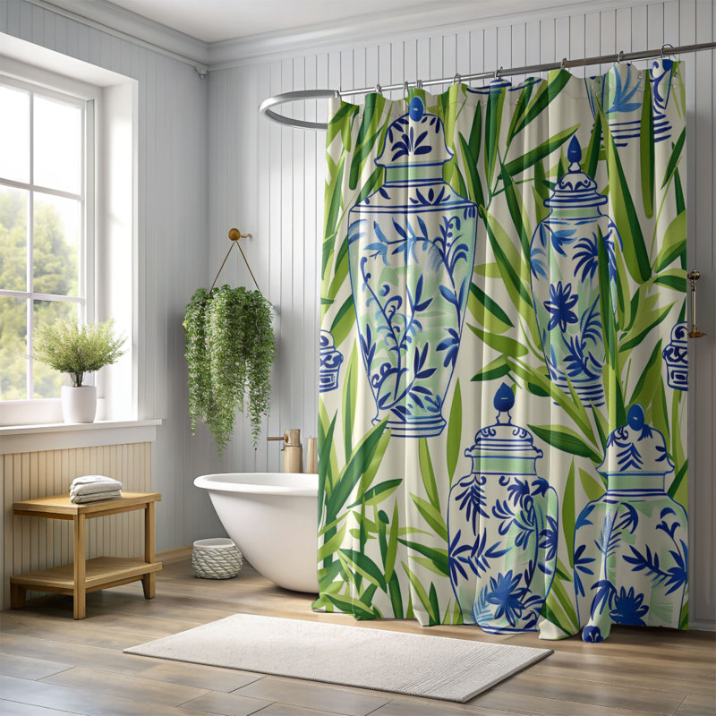 Rideau de douche standard 1 pièce Indochine Vessels