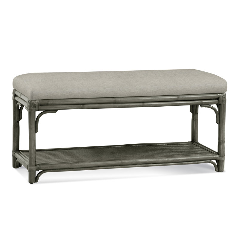 Banc de rangement en osier Summer Retreat, Pierre grise, Beige de base; 0317-85