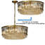 Plafonnier encastré traditionnel 5 lumières 24 po avec accents en cristal transparent Davd pour chambre à coucher-359937978