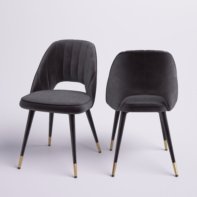 Chaise de salle à manger rembourrée Sunni, Noir