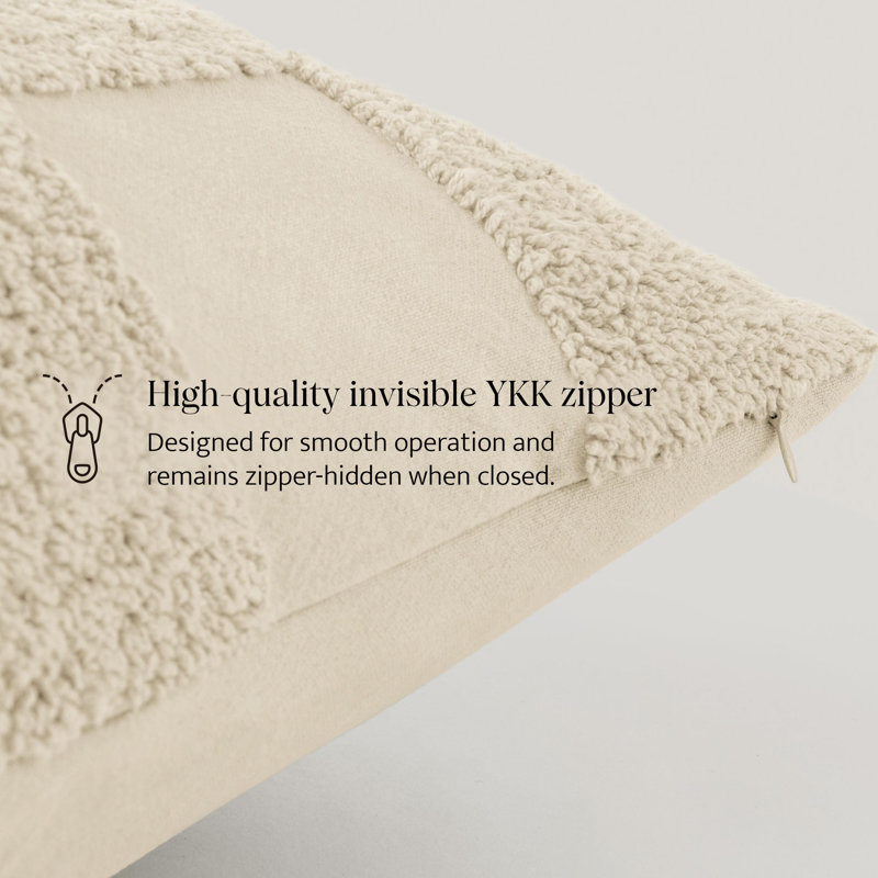Coussins décoratifs à double couture 100% coton - ensemble de 2 housses de coussins décoratifs touffetés bohème 20 x 20, fabriqués en Inde, housse de coussin carrée, décoration intérieure moderne pour canapé, canapé