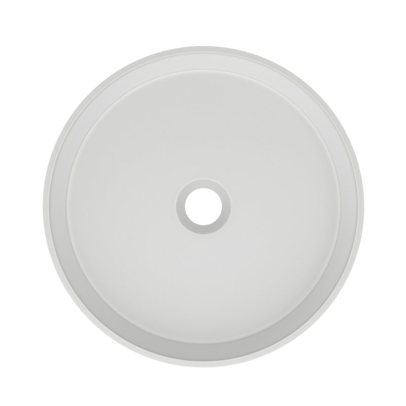 Lisse 14.5" Concrete Round Vessel Sink, Matte White