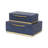 Zynova Rectangular Gold Accented Box Set - Cream Faux Shagreen-105511588-123807030