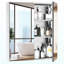 Armoire à pharmacie avec cadre en acier inoxydable 24 po x 26 po pour salle de bain, organisateur de rangement mural avec portes doubles, argent