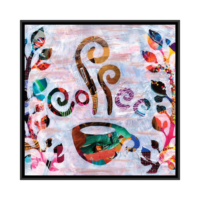 «Coffee» par Artpoptart, reproduction d'art sur toile tendue, H 12 po x l 12 po x P 1,5 po, Toile avec cadre noir
