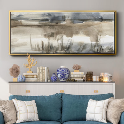 BlueGrey Marsh I- Framed Canvas