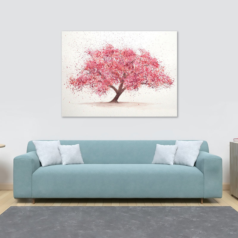Cherry Tree Blossom - Wrapped Canvas Print, 84cm H x 120cm W x 3.8cm D