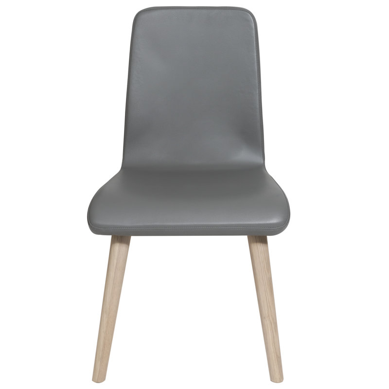 Huntsville 47cm H Fabric Upholstered Side Chair, Light Oak, Grey