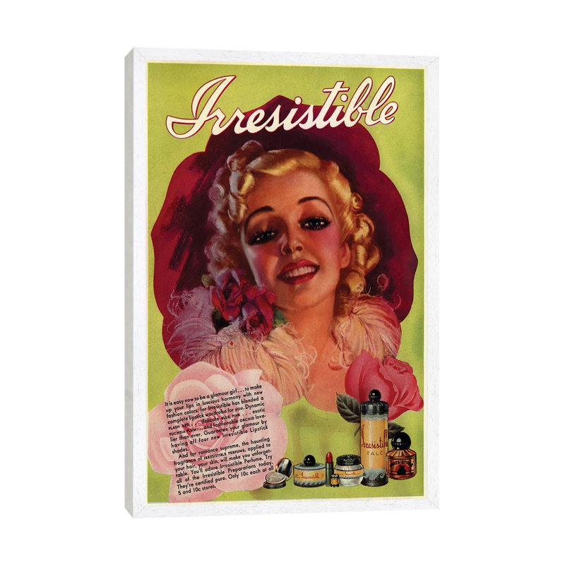 1930s Irresistible Perfume Advert by The Advertising Archives - Floater Frame Gallery-Wrapped Canvas Giclée on Canvas, White
