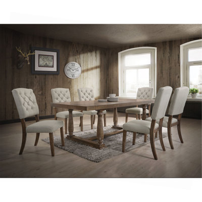 Bernard Weathered 7Pcs Oak Finish Dining Room Set