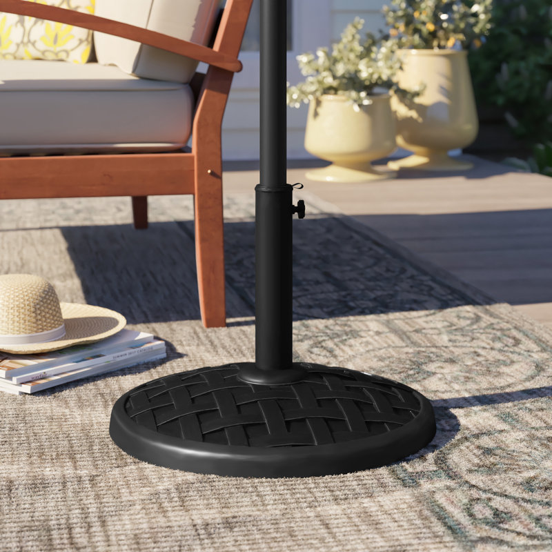 Cardis Polyresin Standing Round Umbrella Base, Black