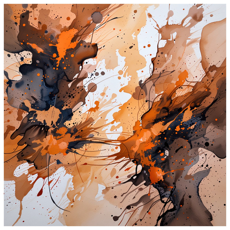 Tapisserie abstraite "Splatter" - Art mural, 68in H x80in W with 4 Grommets