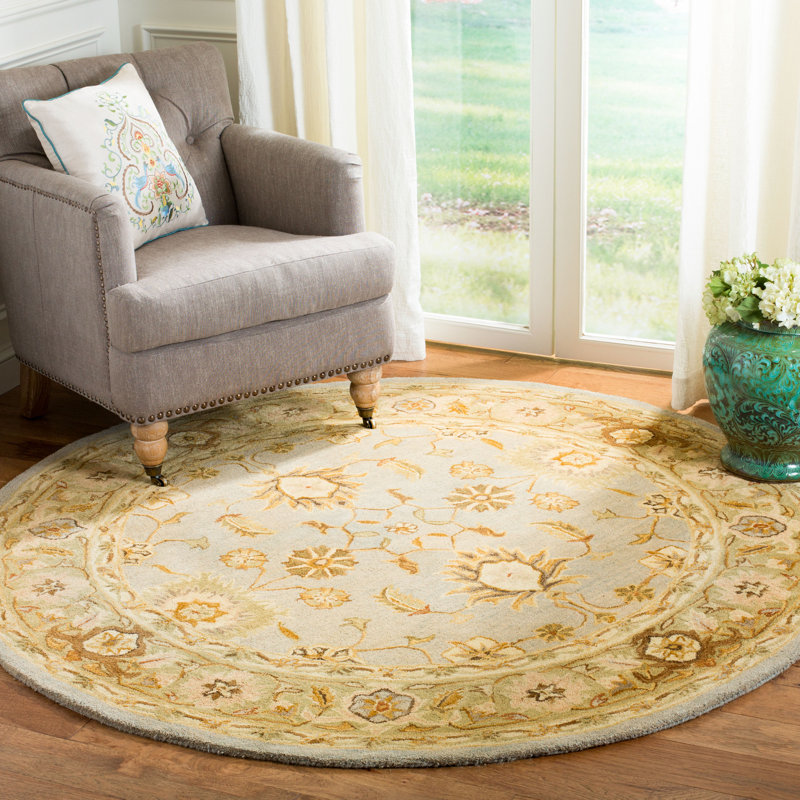 Tapis oriental en laine touffeté à la main Tingley, Rond 8 pi