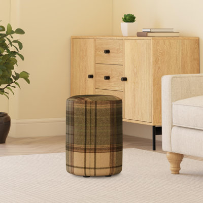 Tartan Fabric Round Stools Tartan 