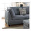 Ensemble de canapé modulaire en L 3 pièces avec méridienne réversible et repose-pieds, tissu gris-bleu clair