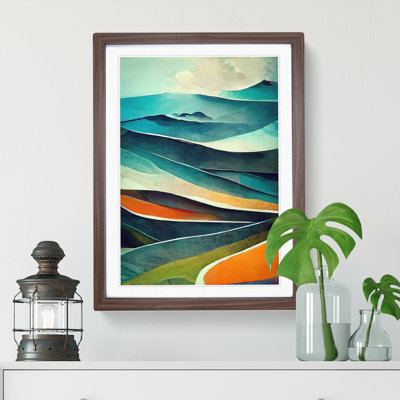 Mountain Landscape Abstract No.4 - Framed Print