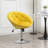 Velvet Upholstered Tufted Back Swivel Accent Chair, Yellow