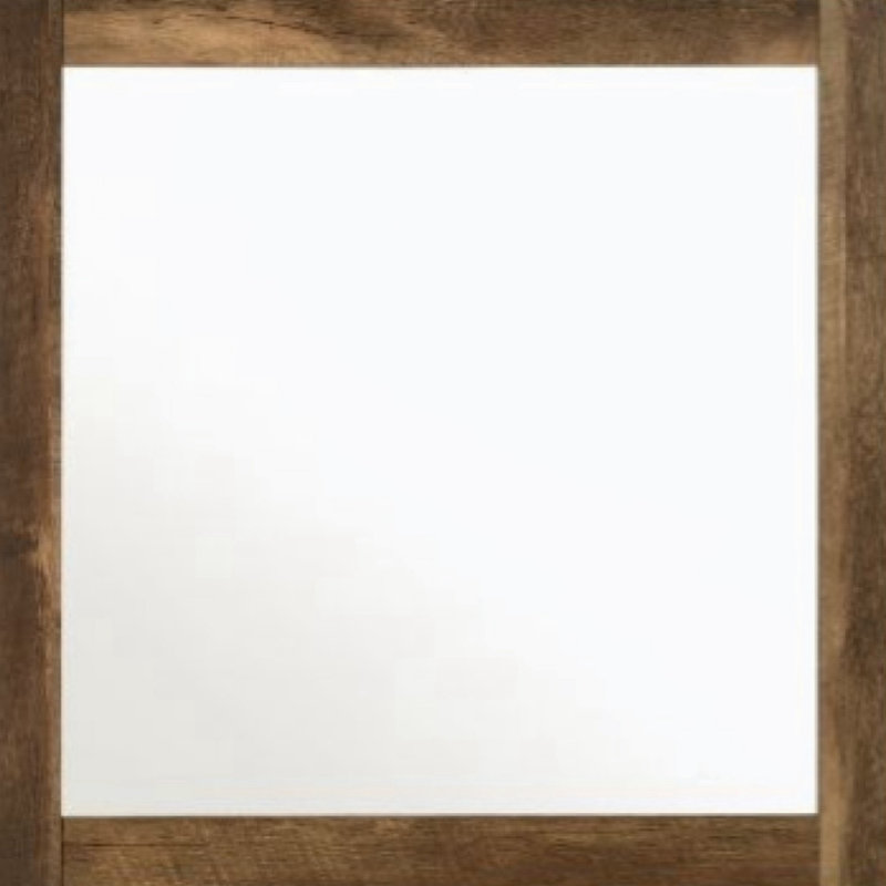 Metal+Synthetic Wood+Mirror Rectangle Wall Mirror