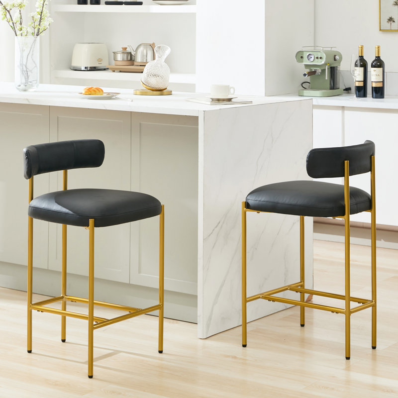 Ensemble de 2 tabourets de bar Maddox, Noir
