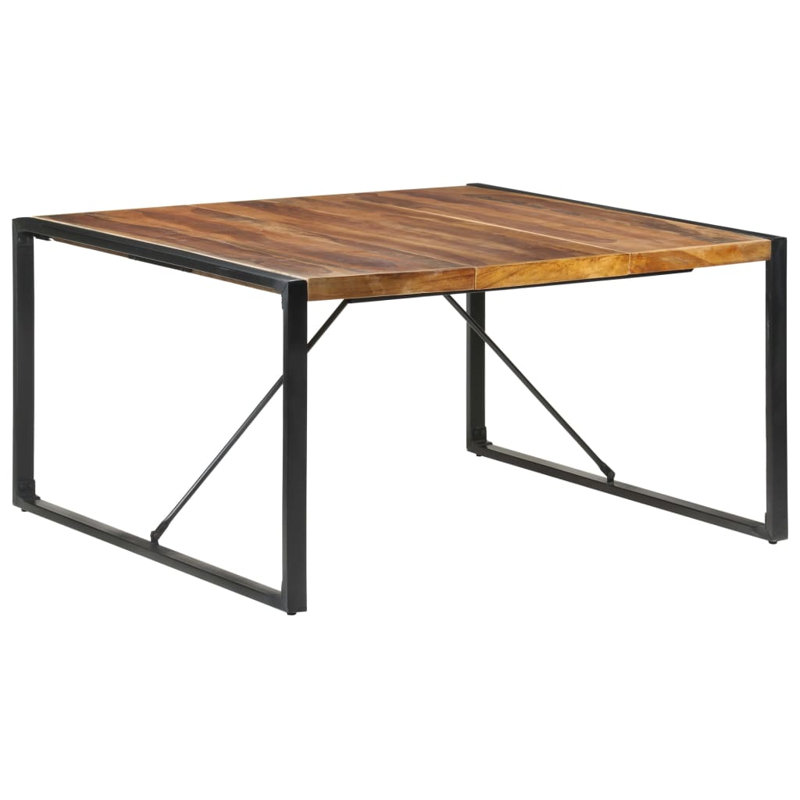 Dezi Dining Table 140x140x75 cm Solid Wood, Black, Dark Brown