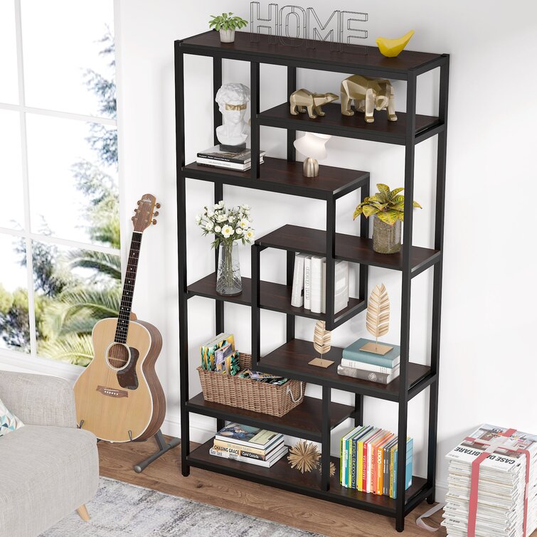 allen + roth Brown Metal 3-Shelf Bookcase (28-in W x 35.5-in H x 17.5-in D)