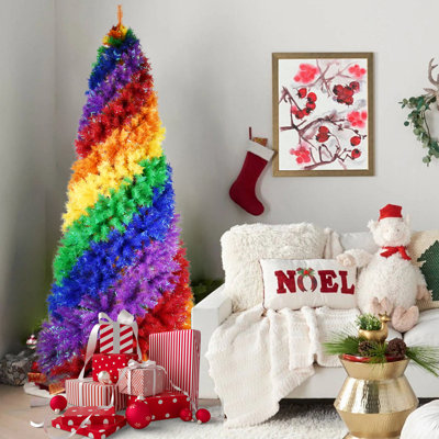 Arbre de Noël artificiel en spirale 6 pi - 1248 pointes de branches en PVC