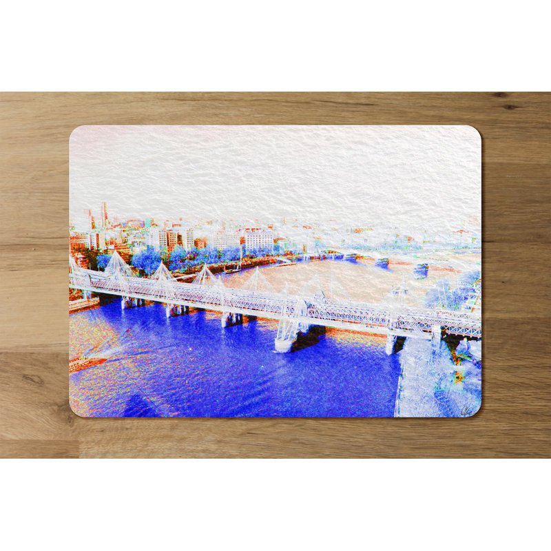 Nouvelle No Pattern Rectangle Placemat, Blue