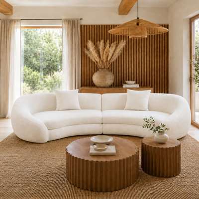 126" Modern Curved Sectional Sofa