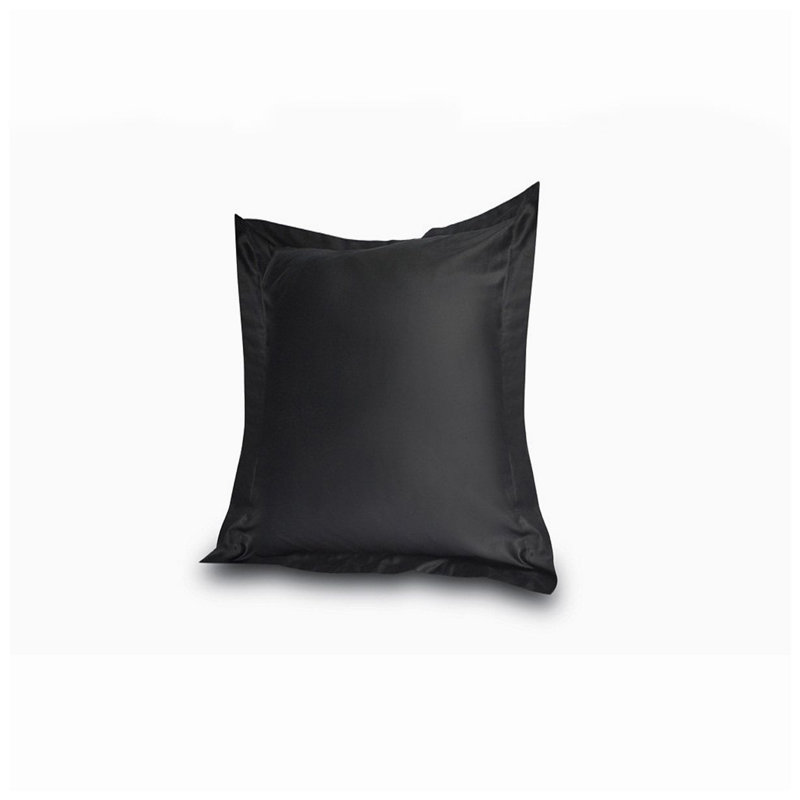 400TC Sateen Solid Cotton Euro Sham, Black, 20"H x 20"W