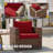5-Pieces Wide Armrest Outdoor Sectional Rattan Conversation Set with Fire Fit Table.-1134519810
